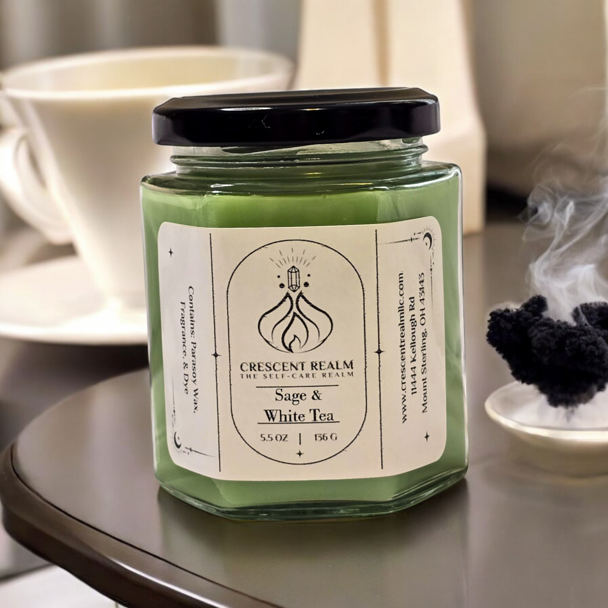 Sage & White Tea Candle