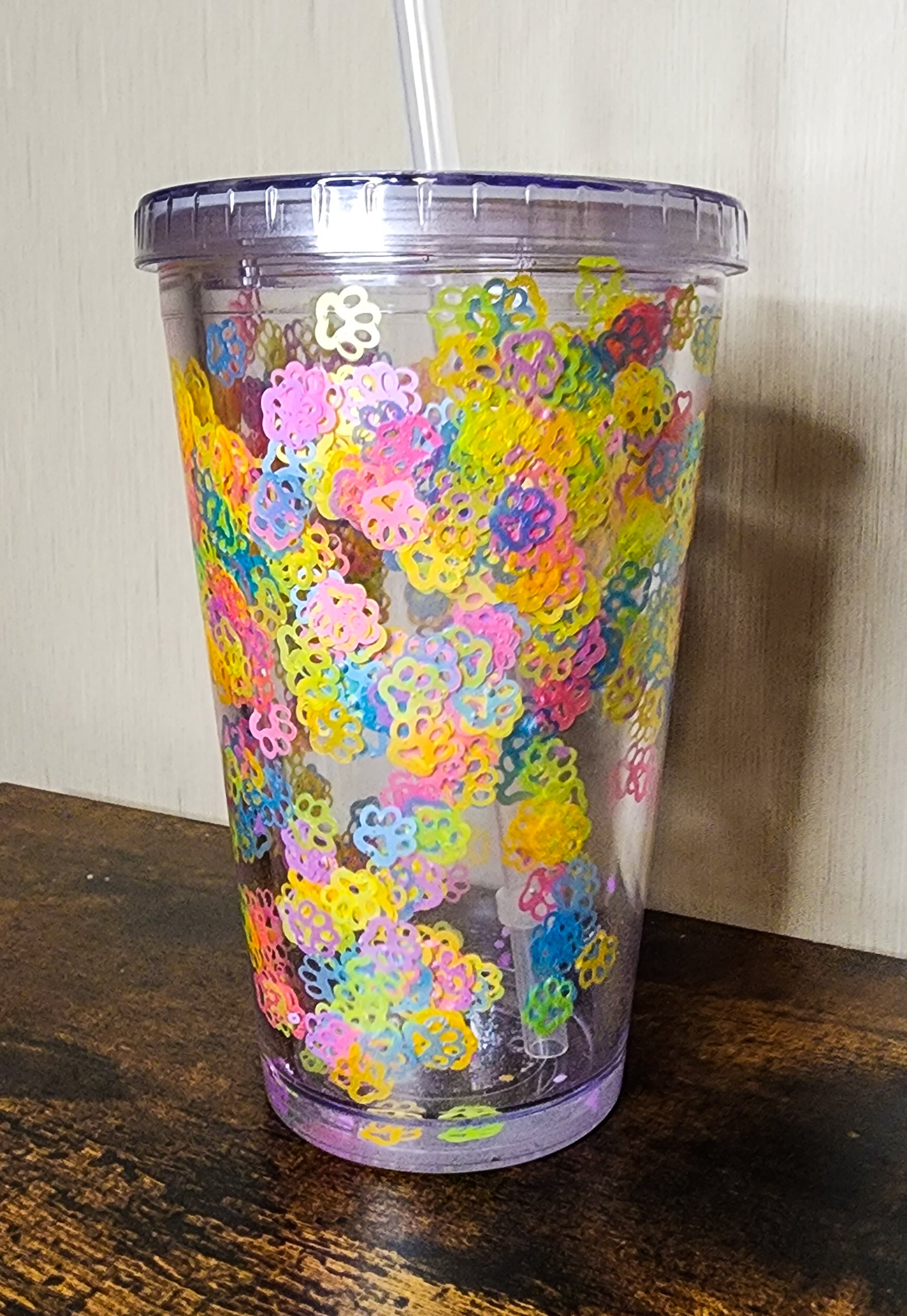 Neon Dog Paws Tumbler